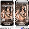 iPhone 3GS Skin - Ready For Action Pin Up Girl