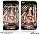iPod Touch 4G Decal Style Vinyl Skin - Ready For Action Pin Up Girl