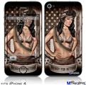 iPhone 4 Decal Style Vinyl Skin - Ready For Action Pin Up Girl (DOES NOT fit newer iPhone 4S)