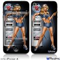iPhone 4 Decal Style Vinyl Skin - Filler Up Pin Up Girl (DOES NOT fit newer iPhone 4S)
