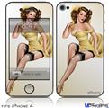 iPhone 4 Decal Style Vinyl Skin - Rose Pin Up Girl (DOES NOT fit newer iPhone 4S)