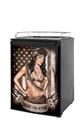 Kegerator Skin - Ready For Action Pin Up Girl (fits medium sized dorm fridge and kegerators)