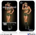 iPhone 4S Decal Style Vinyl Skin - Army Pin Up Girl