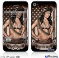 iPhone 4S Decal Style Vinyl Skin - Ready For Action Pin Up Girl