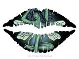 Fairy Pin Up Girl - Kissing Lips Fabric Wall Skin Decal measures 24x15 inches